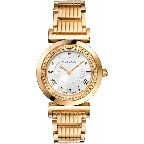 Gold Steel Ladies Watch Silver Dial , female, Sizes: ONE SIZE - Versace - Modalova