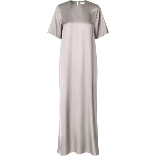 Satin Kleid mit Kurzen Ärmeln , Damen, Größe: S - Samsøe Samsøe - Modalova