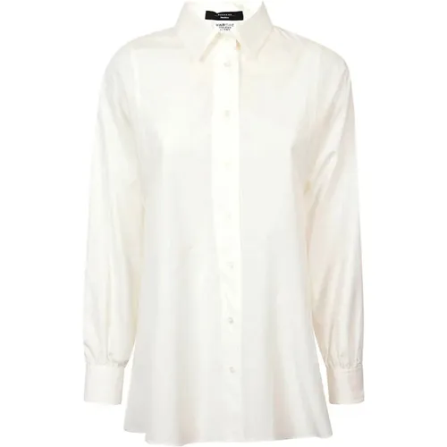 Klassisches weißes Baumwollhemd , Damen, Größe: 2XS - Max Mara Weekend - Modalova