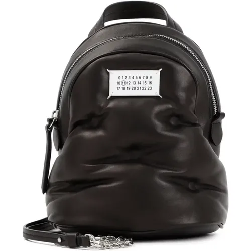 Schwarze Leder Eimer Tasche & Rucksack - Maison Margiela - Modalova