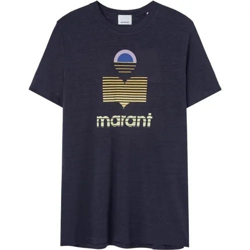 Navy Printed Shirt , male, Sizes: L, S, M - Isabel marant - Modalova