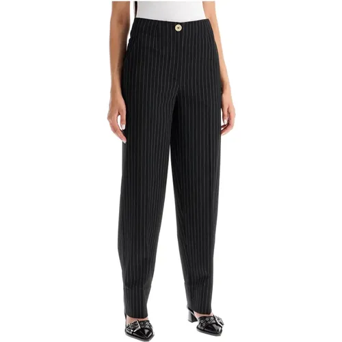 Gestreifte Tapered Hose , Damen, Größe: M - Ganni - Modalova