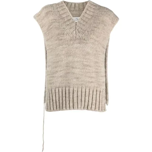 Knitted Alpaca Wool Vest , female, Sizes: M, S - Maison Margiela - Modalova