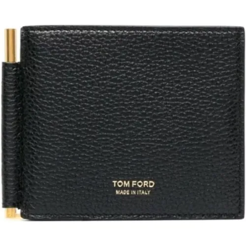 Grain Leather T Line Money Clip Wallet , male, Sizes: ONE SIZE - Tom Ford - Modalova