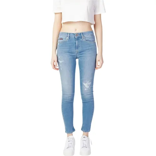 Blaue Einfache Damenjeans Reißverschluss Knopf , Damen, Größe: W29 L30 - Tommy Jeans - Modalova