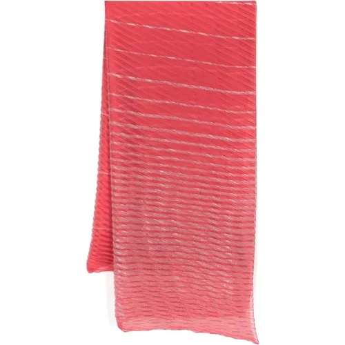 Roter Plissierter Lurex Schal , Damen, Größe: ONE Size - Emporio Armani - Modalova