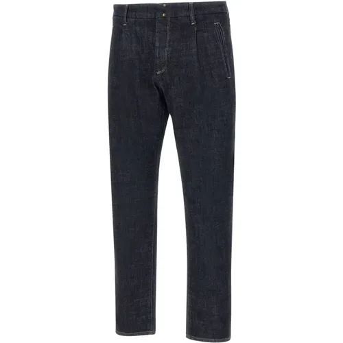 Dunkelblaue Stretch-Denim-Jeans , Herren, Größe: W32 - Incotex - Modalova