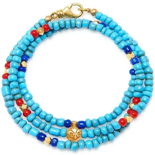 Mykonos Collection Vintage Glass Beads , male, Sizes: XL, M, L - Nialaya - Modalova