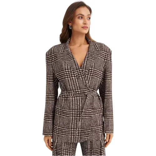 Graue Oversized-Blazer mit Polka-Dot-Motiv , Damen, Größe: S - Norma Kamali - Modalova