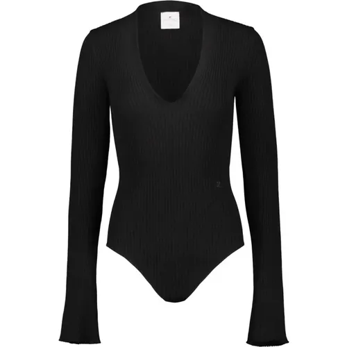 Vneck bodysuit , female, Sizes: L, M - Courrèges - Modalova