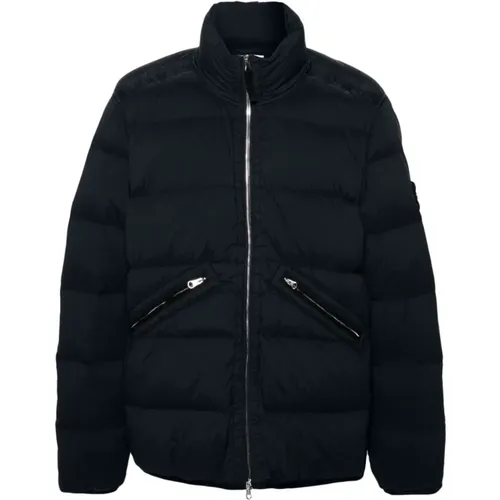 Blaue Parka Jacke für Männer - Stone Island - Modalova