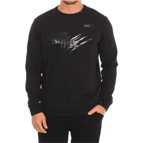 Rundhals-Sweatshirt mit Markendruck , Herren, Größe: L - Plein Sport - Modalova