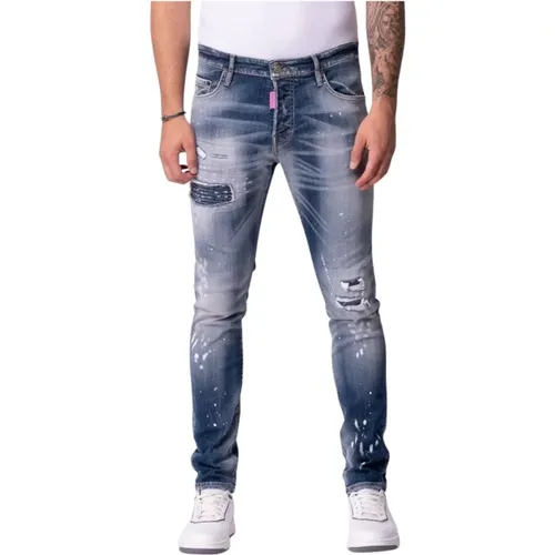 Pink Embroided Jeans , male, Sizes: W38, W36, W33, W29 - My Brand - Modalova