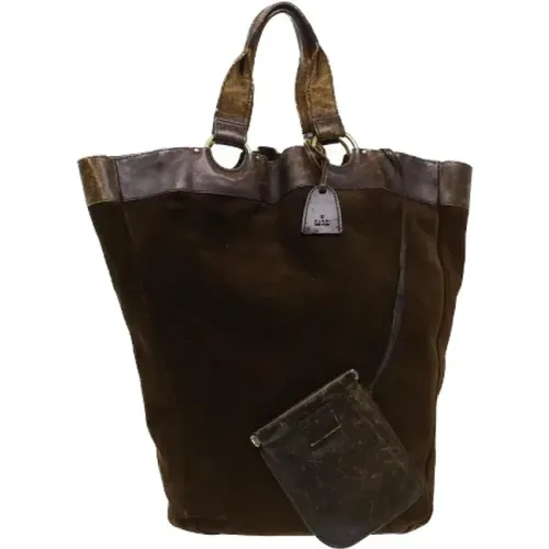 Gebrauchte braune Wildlederhandtasche - Gucci Vintage - Modalova