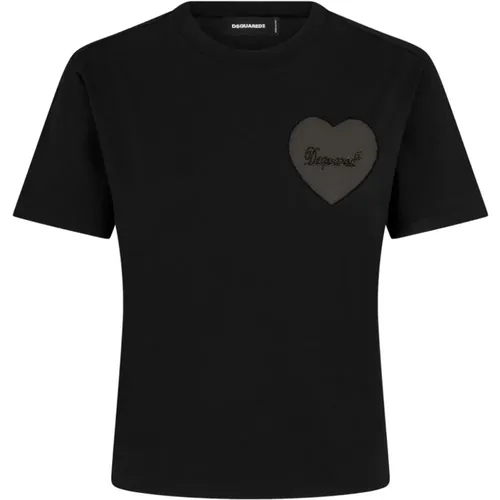 Heart Motif T-shirts and Polos , female, Sizes: M, S, XS - Dsquared2 - Modalova