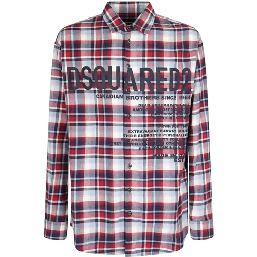 Casual Checkered Shirt , male, Sizes: 3XL, L - Dsquared2 - Modalova