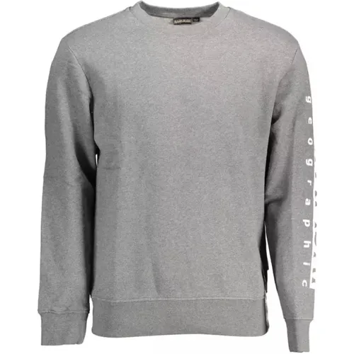 Grey Cotton Blend Stylish Sweater , male, Sizes: S, 2XL, 3XL, XL, L, M - Napapijri - Modalova