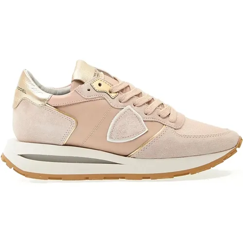 Nude Suede Tropez Sneakers , Damen, Größe: 40 EU - Philippe Model - Modalova