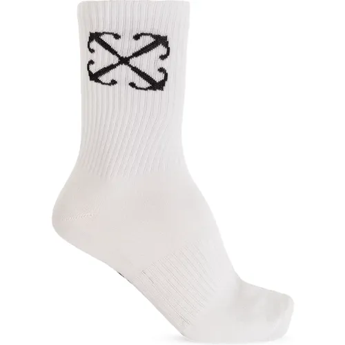 Off , Cotton Socks , male, Sizes: M, L - Off White - Modalova