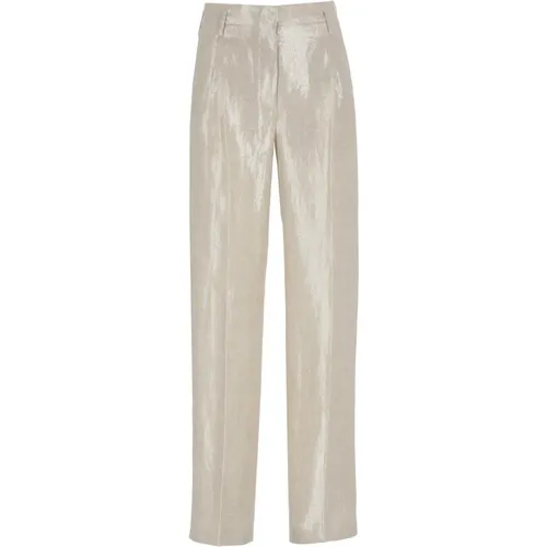 Linen Pants with Lurex Details , female, Sizes: XS - Antonelli Firenze - Modalova