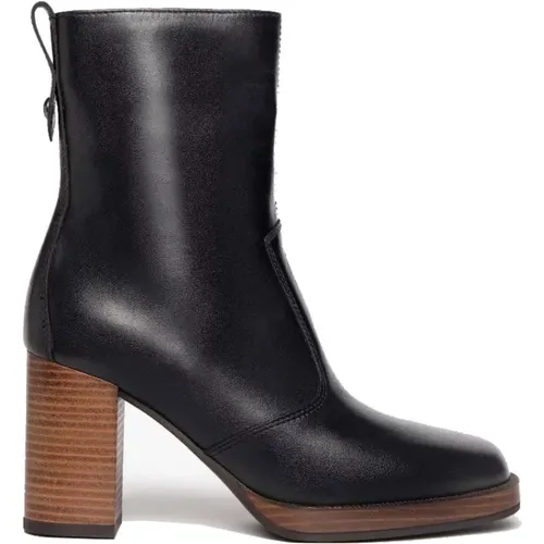 Leather Boots with 8cm Heel , female, Sizes: 3 UK - Nerogiardini - Modalova