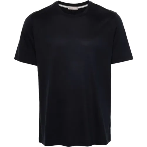 Blaue T-Shirts und Polos,Blau Regular Fit Kurzarm T-Shirt - Herno - Modalova