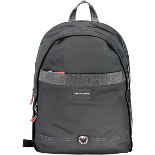 Schwarzer Polyester-Laptop-Rucksack mit Verstellbaren Riemen - Tommy Hilfiger - Modalova