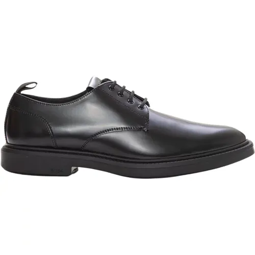 Leather shoes, brushed leather, non-slip rubber sole , male, Sizes: 7 UK - Boss - Modalova