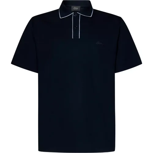 Blaue T-Shirts Polos für Herren , Herren, Größe: XL - Brioni - Modalova