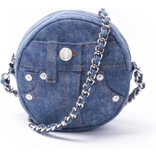 Denim Crossbody Bag with Jeans Details , female, Sizes: ONE SIZE - Moschino - Modalova