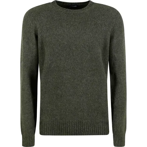 Brushed Wool Roundneck Sweater , male, Sizes: XL, S, 2XL - Drumohr - Modalova