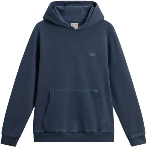 Hooded Cotton Sweatshirt with Embroidered Logo , male, Sizes: M, L - Woolrich - Modalova