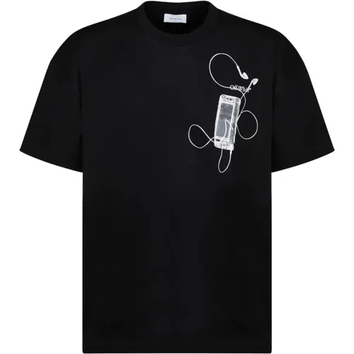 Schwarzes Pfeile Grafik T-Shirt , Herren, Größe: S - Off White - Modalova