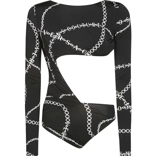 Organzino Print Bodysuit , female, Sizes: S - Versace Jeans Couture - Modalova