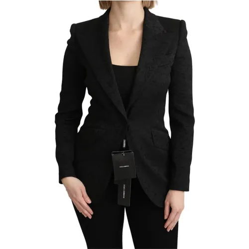 Elegant Brocade Blazer Jacket , female, Sizes: 3XS - Dolce & Gabbana - Modalova