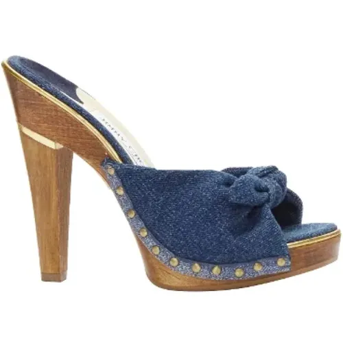 Pre-owned Cotton heels , female, Sizes: 4 UK - Jimmy Choo Pre-owned - Modalova