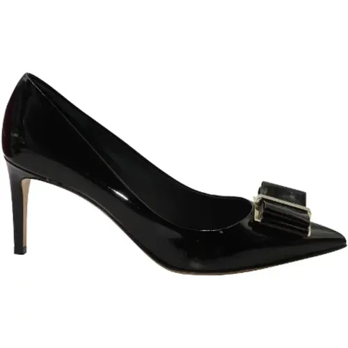 Pre-owned Leather heels , female, Sizes: 10 UK - Salvatore Ferragamo Pre-owned - Modalova