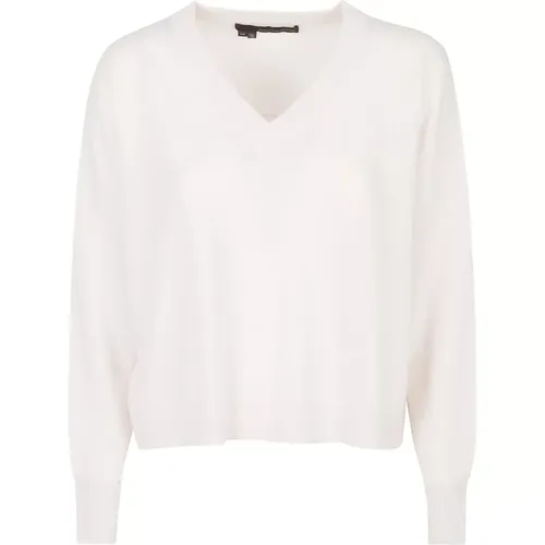 Cashmere V-Neck Sweater High Low , female, Sizes: S, XS - 360cashmere - Modalova