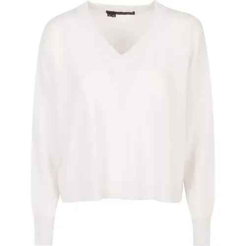 Cashmere V-Neck Sweater High Low , female, Sizes: S, XS, M - 360cashmere - Modalova
