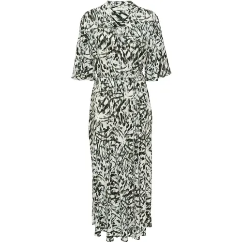 Blurred Animal Dress with Flounce , female, Sizes: M, XL, L - Gestuz - Modalova