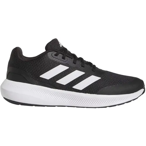 Jugend RunFalcon 3.0 Schwarz-Weiße Schuhe , Herren, Größe: 38 2/3 EU - Adidas - Modalova