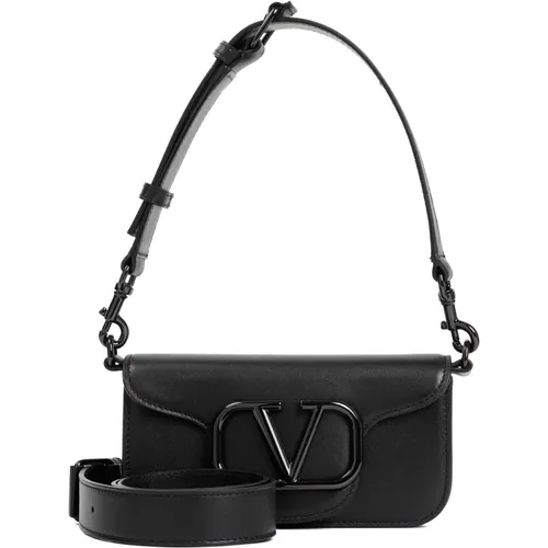 Schwarze Leder-Schultertasche Ss24 - Valentino Garavani - Modalova