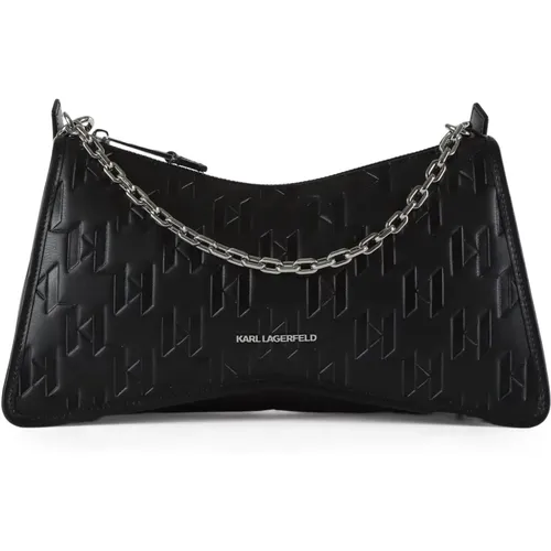 Embossed Shoulder Bag with Removable Handle , female, Sizes: ONE SIZE - Karl Lagerfeld - Modalova