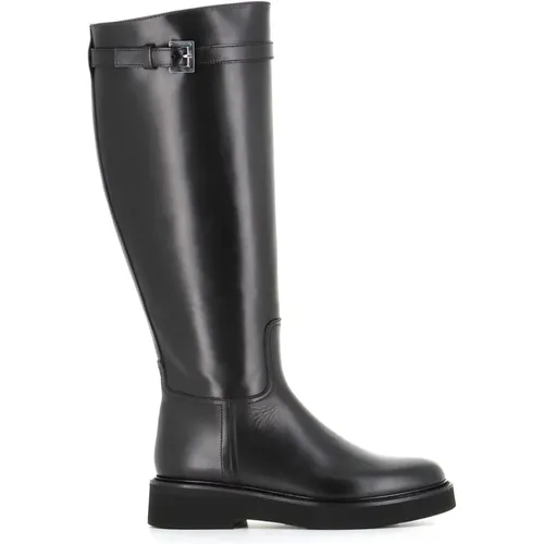 Leather Round Toe Boots , female, Sizes: 6 UK, 3 UK - Doucal's - Modalova