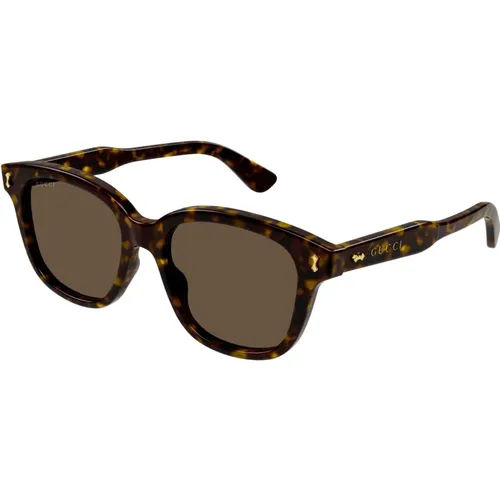 Havana/Braune Sonnenbrille,Silber/Braune Sonnenbrille,Schwarze/Graue Sonnenbrille - Gucci - Modalova
