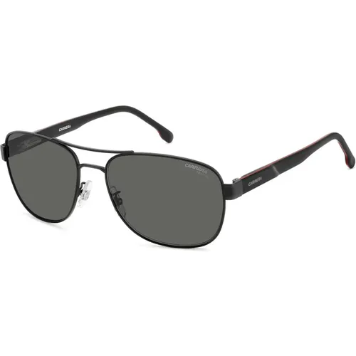 Flex Sonnenbrille Matt Schwarz/Grau Polarisiert , Herren, Größe: 60 MM - Carrera - Modalova