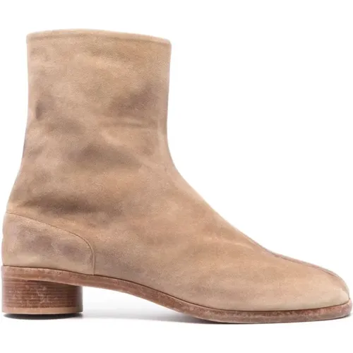 Beige Wildleder Stiefeletten mit Geteiltem Zeh - Maison Margiela - Modalova