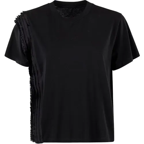 Lässiges Baumwoll-T-Shirt , Damen, Größe: S - MM6 Maison Margiela - Modalova