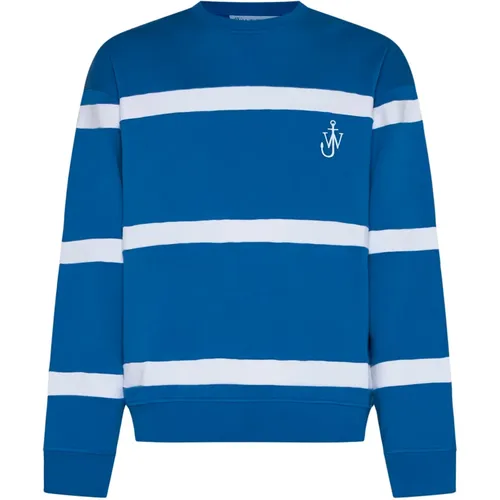 Blau Gestreifter Pullover,Gestreiftes Rundhals-Shirt - JW Anderson - Modalova