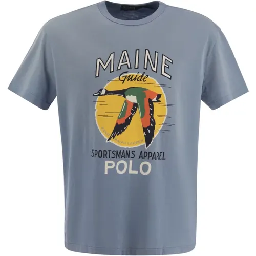 Polo T-Shirt mit klassischer Passform und Grafik - Ralph Lauren - Modalova